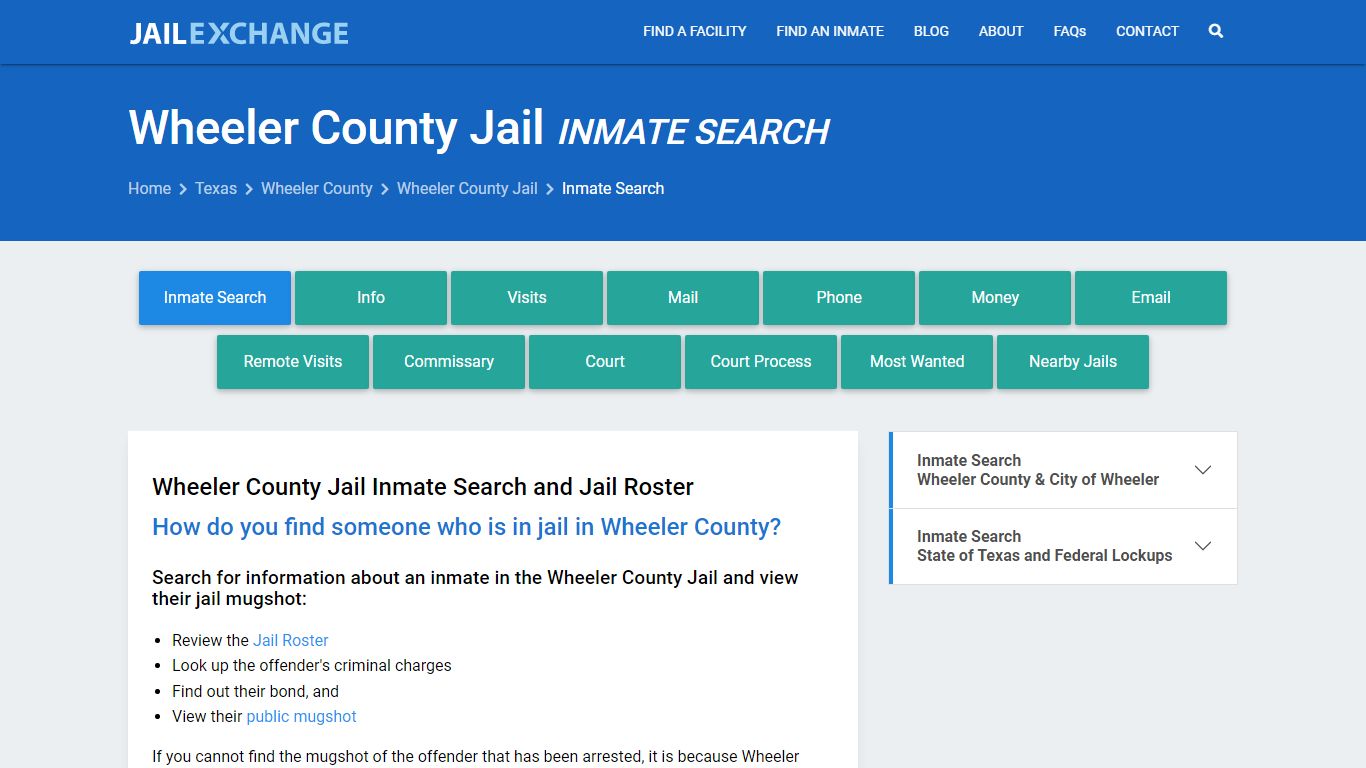 Inmate Search: Roster & Mugshots - Wheeler County Jail, TX